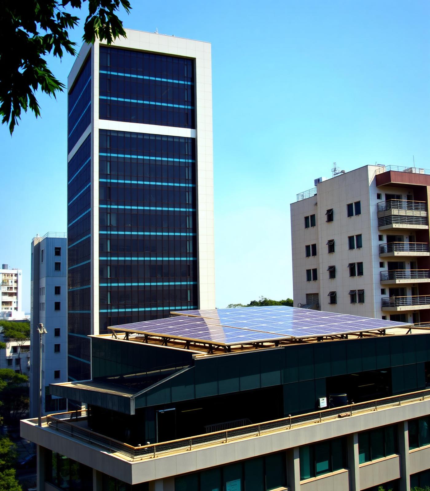 Commercial building rooftop solar