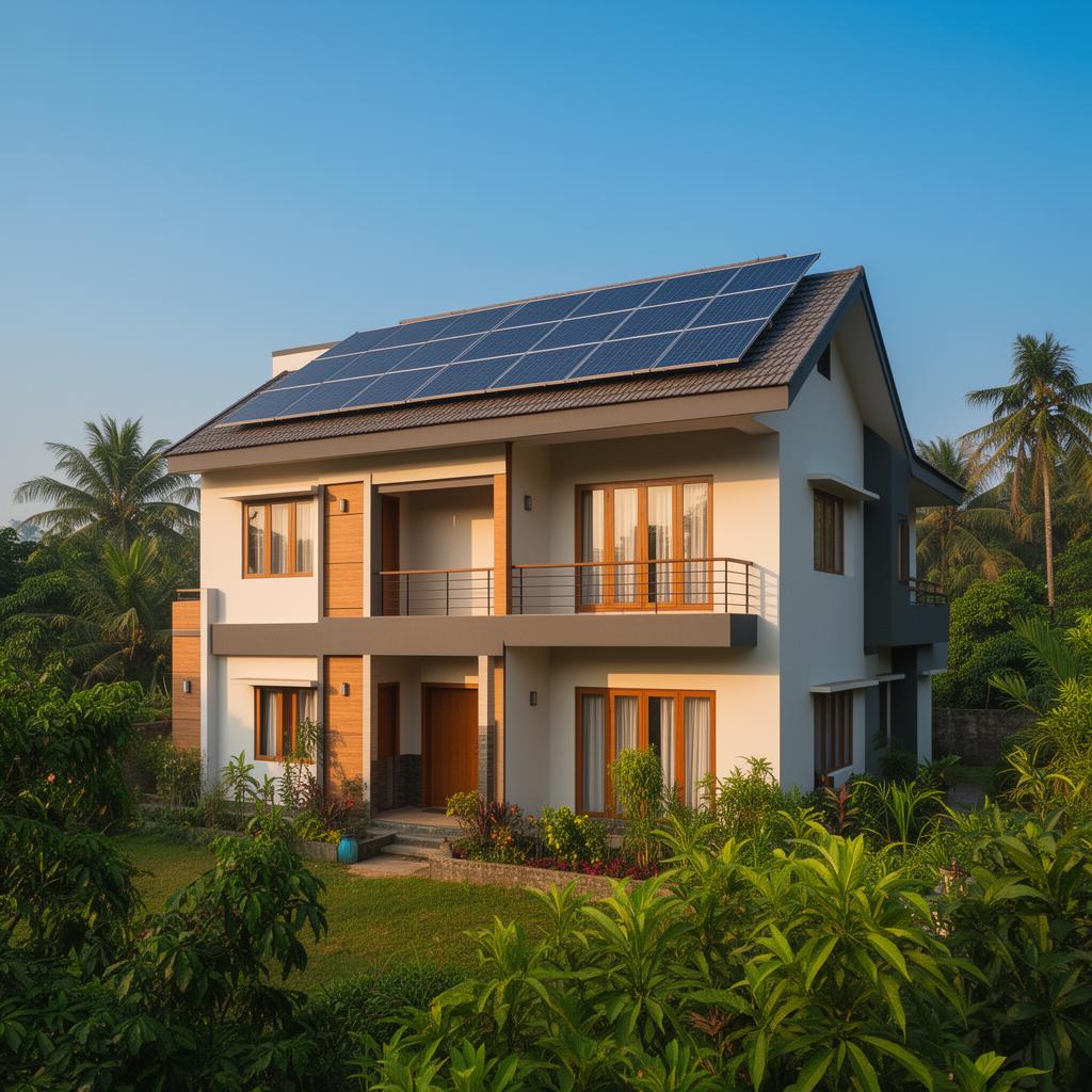 Solar panels on Bangladeshi home